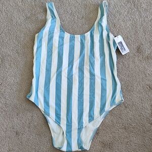 Striped Blue and White Swimsuit